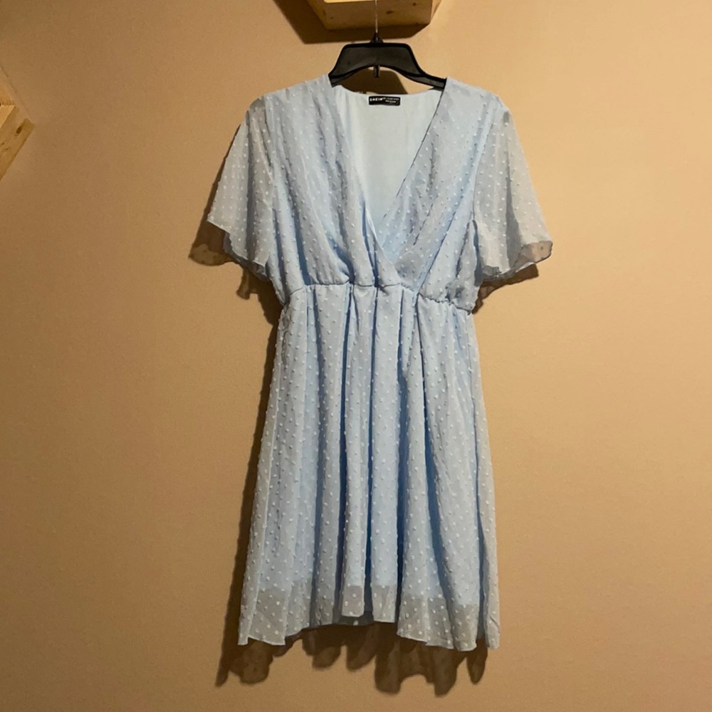 Size large light blue shein dress.